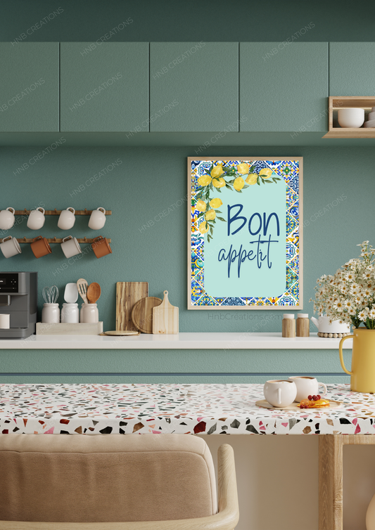 Affiche Bon appétit - Style Sicilien