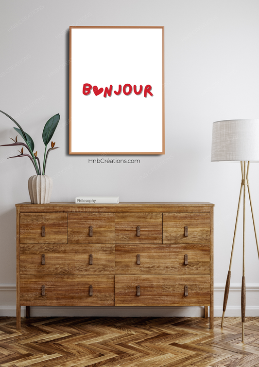 Affiche Bonjour Coeur