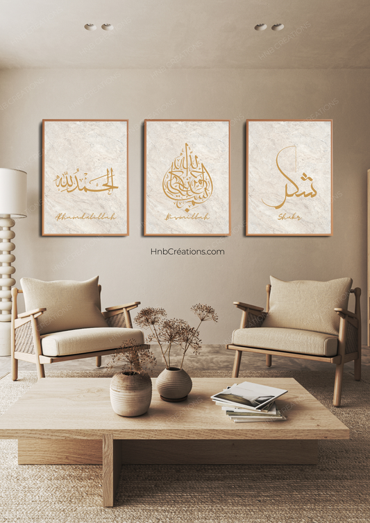 Trio affiche - beige