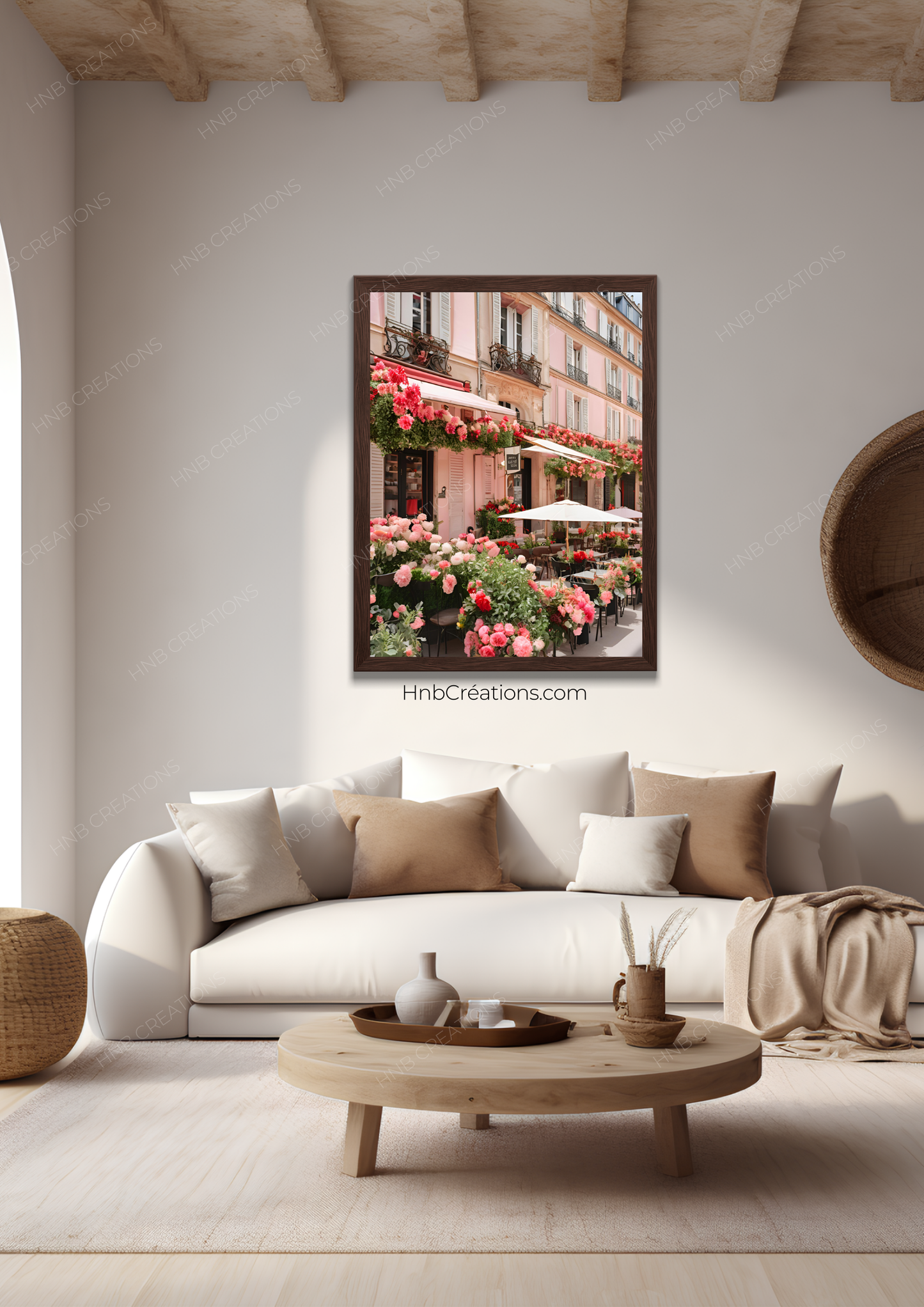 Affiche "Café en Fleurs"